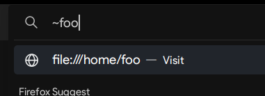 Firefox tilde expansion